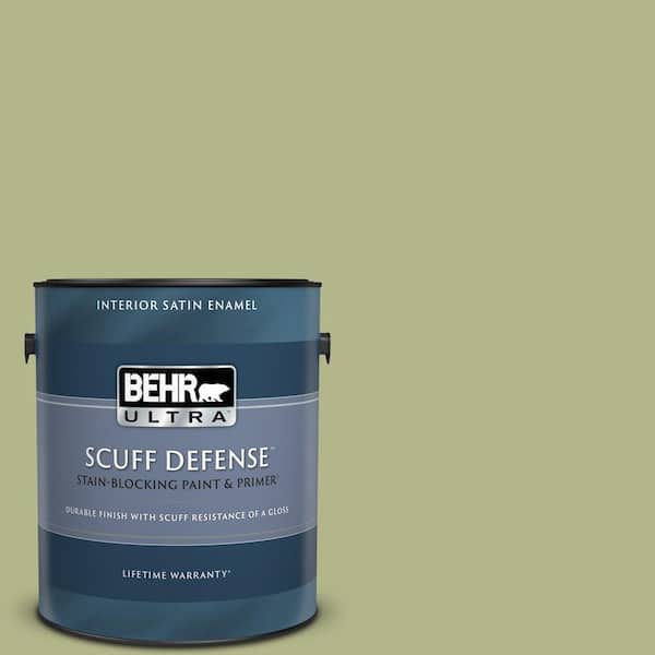 BEHR ULTRA 1 gal. #M350-4 Sweet Grass Extra Durable Satin Enamel Interior Paint & Primer