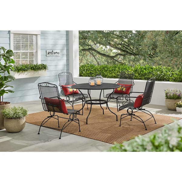 Hampton Bay 6.7 in. H Outdoor Patio Metal and Glass Lantern