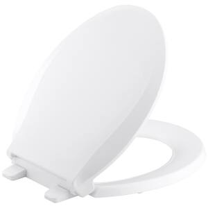 Cachet Quiet-Close Round Closed Front Toilet Seat with Grip-Tight Bumpers in White