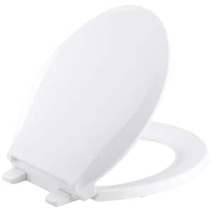 Cachet Quiet-Close Round Closed Front Toilet Seat with Grip-Tight Bumpers in White (3-Pack)