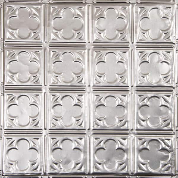AMERICAN TIN CEILINGS Pattern #35 24 in. x 24 in. Stainless Steel Tin Wall Tile Backsplash Kit (5 pack)