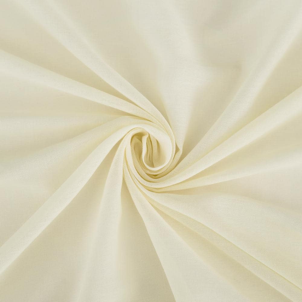 Cream 50" x 63" Cotton Sheer Rod Pocket Curtain Panel