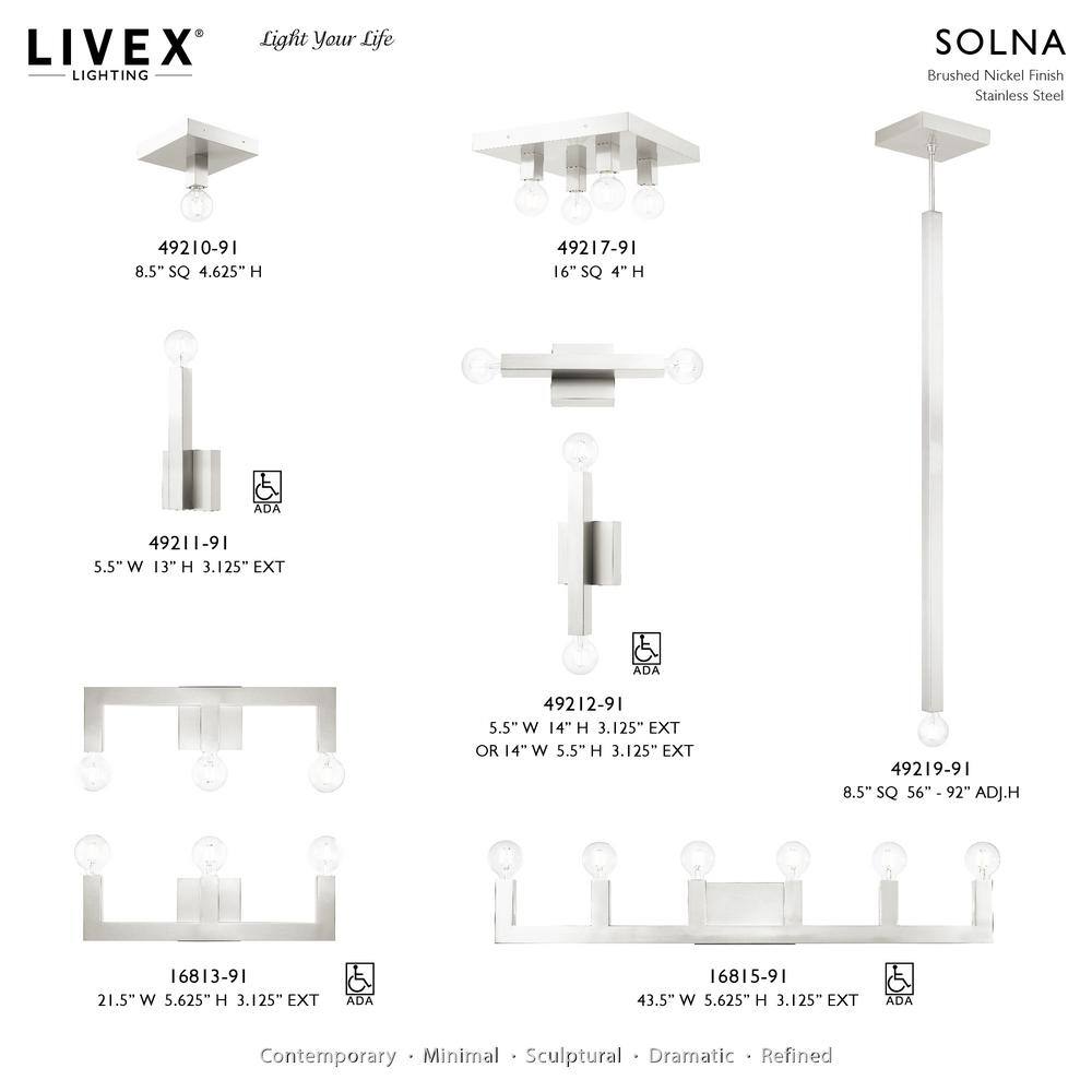 Solna Sleek Minimalist Brushed Nickel LED Flush Mount Light