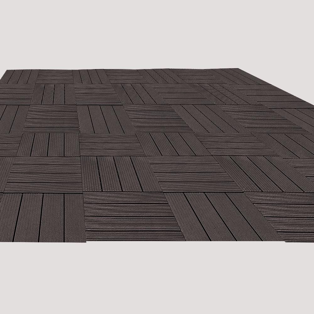 1 ft. x 1 ft. Composite Interlocking Deck Tiles, Waterproof Patio Deck Tiles in Dark Brown for Porch, Poolside (36-Pack) price history on PriceWatchPro