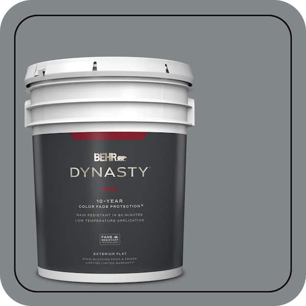 BEHR DYNASTY 5 gal. #N500-5 Magnetic Gray color Flat Exterior Stain-Blocking Paint & Primer