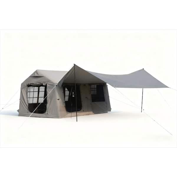 10 ft. x 13 ft. Green Inflatable Camping Tents with Hand Pump, Air Glamping Tents Waterproof and Windproof Blow up Tent