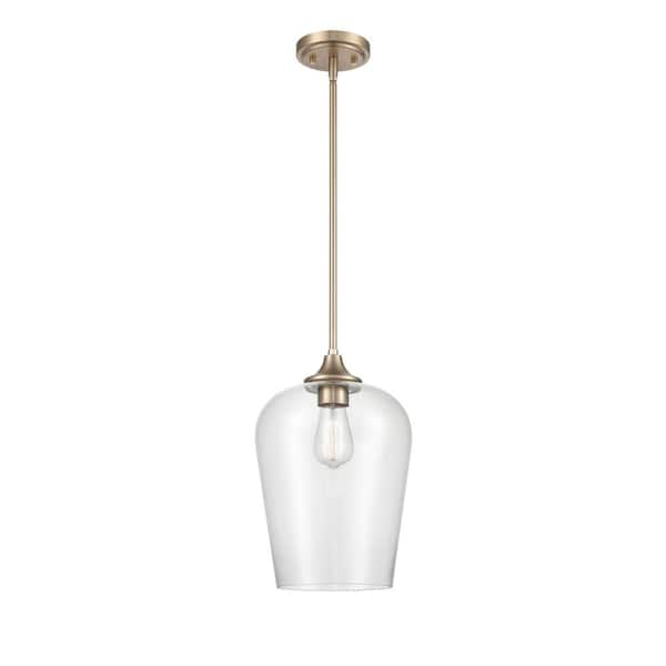 Millennium Lighting Ashford 10 in. 1-Light 10 in. Modern Gold Pendant-Light with Clear Glass Shade