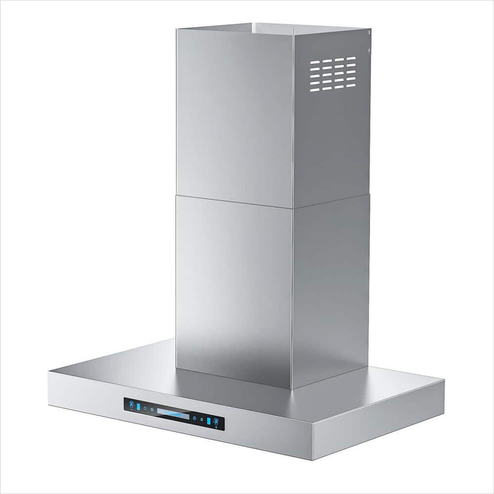 30-Inch Silver Stainless Steel Wall Mounted Range Hood with Charcoal Filter