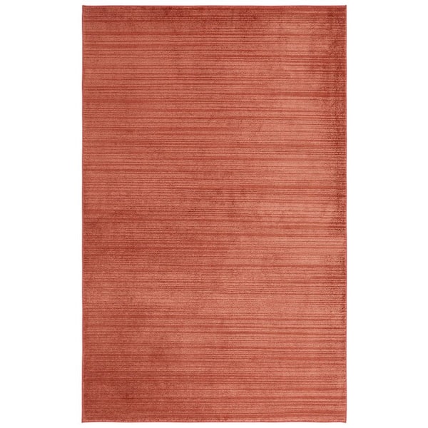 Harmony 8 ft. x 10 ft. Rust Solid Striped Area Rug