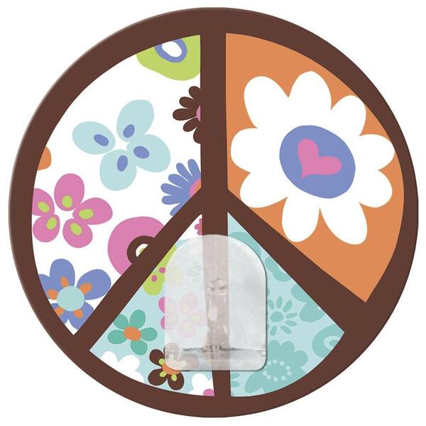 RoomMates 2.875 in. Peace Sign Magic Locker Hook Wall Graphic