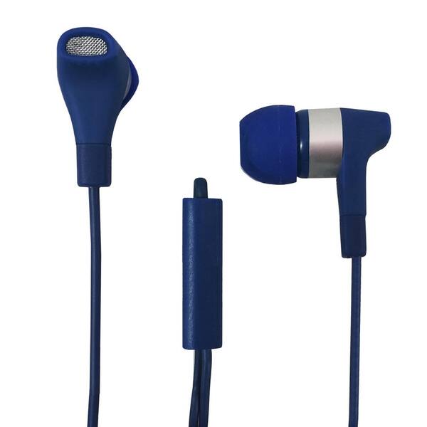 Zenith Stereo Earbuds with Microphone in Blue