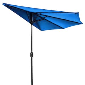 9 ft. Half Outdoor Patio Market Umbrella (Azure)