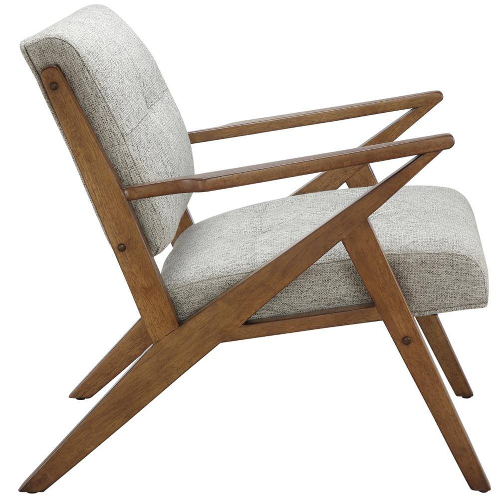Mid-Century Modern Rocket Lounge Chair in Light Grey Microfiber