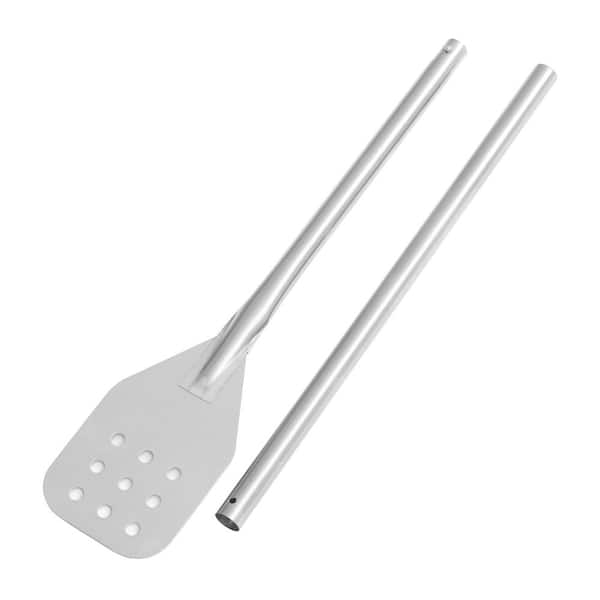 CreoleFeast Stainless Steel Stirring Paddle, Crawfish and Seafood Boiling, Flat Perforated Paddle and Removable Handle, Silver