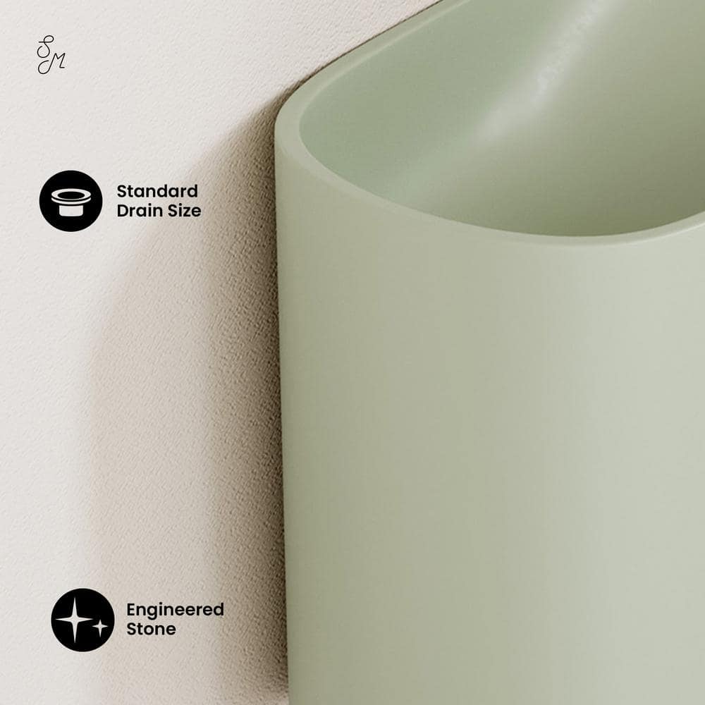 Terre Palm Green Ceramic Wall-Mount Bathroom Sink