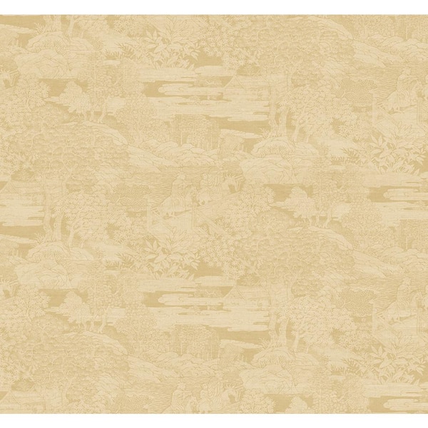 Seabrook Designs 60.75 sq. ft. Biscotti Madison Monotone Garden Paper Unpasted Wallpaper Roll