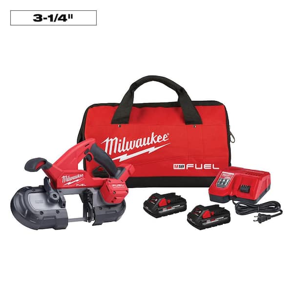 M18 FUEL 18V Lithium-Ion Brushless Cordless Compact Bandsaw Kit with Two 3.0 Ah High Output Batteries