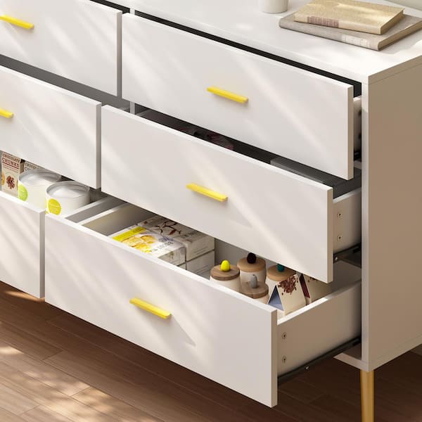 Goujxcy Dresser for Bedroom Wood Dresser with 4 Storage Drawers - Wide  Chest of Drawers, Craft Organizers and Storage Cabinet with Drawers, White  Dresser for Cl… in 2023