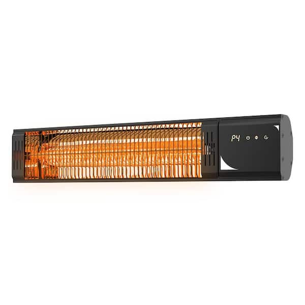 1500 Watt Indoor Outdoor Black Metal Electric Infrared Heater with 4 Heat Levels, Timer, Touch Controls, 1 Piece