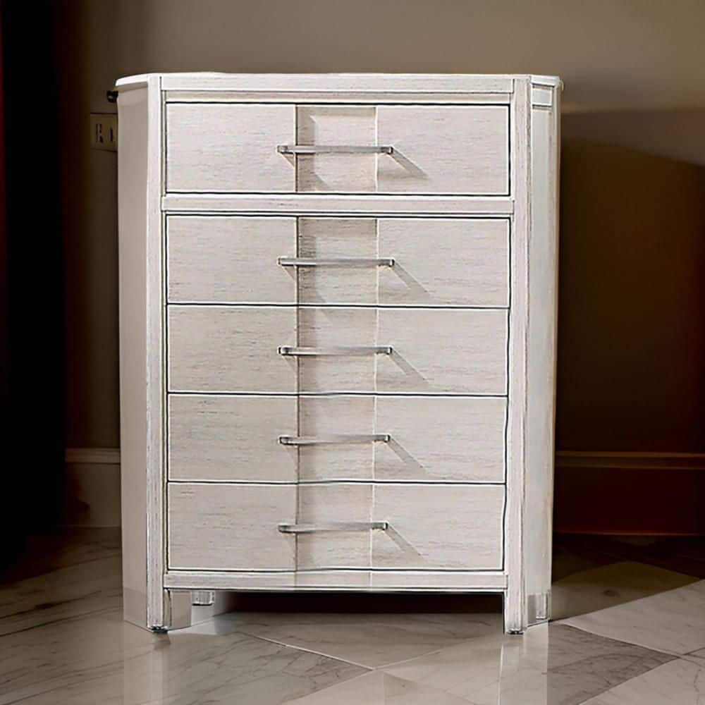 White 5 Drawer 34 in. Chest of Drawers Dresser Without Mirror price history on PriceWatchPro