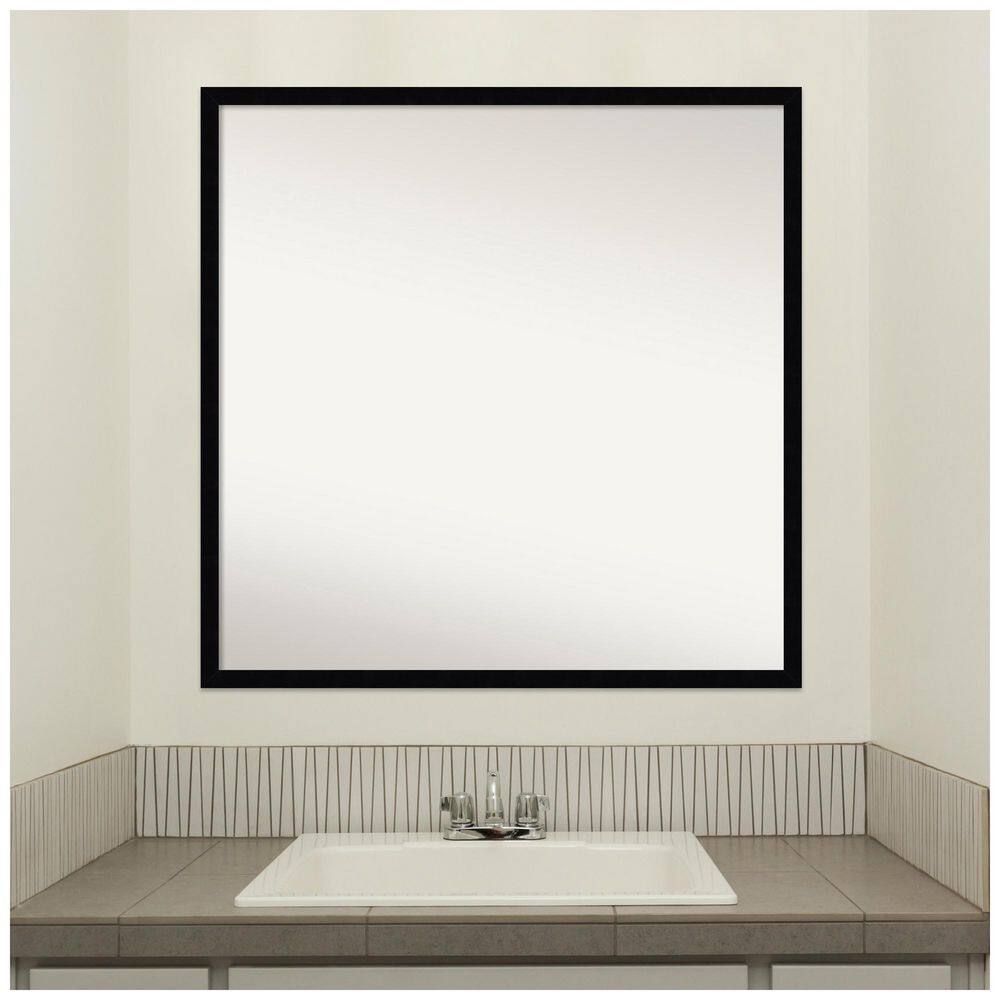 Svelte Noir Black Wood Bathroom Vanity Mirror