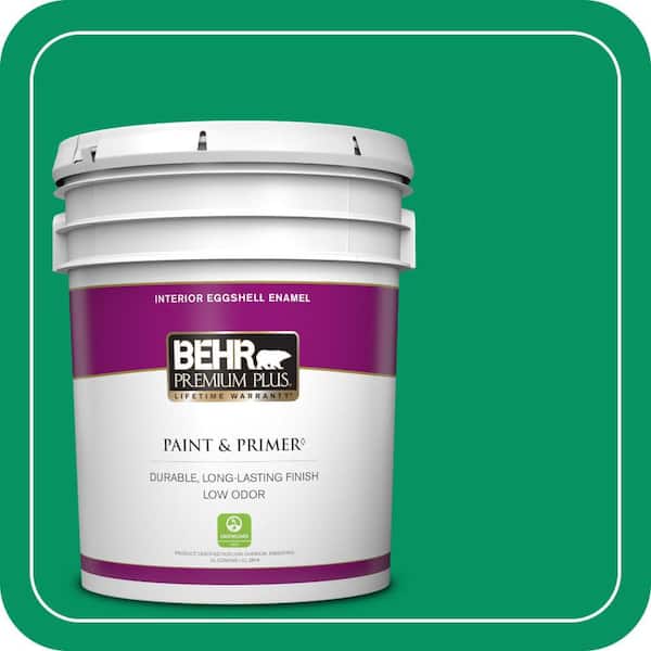 BEHR PREMIUM PLUS 5 gal. #470B-6 Emerald Lake Eggshell Enamel Low Odor Interior Paint & Primer