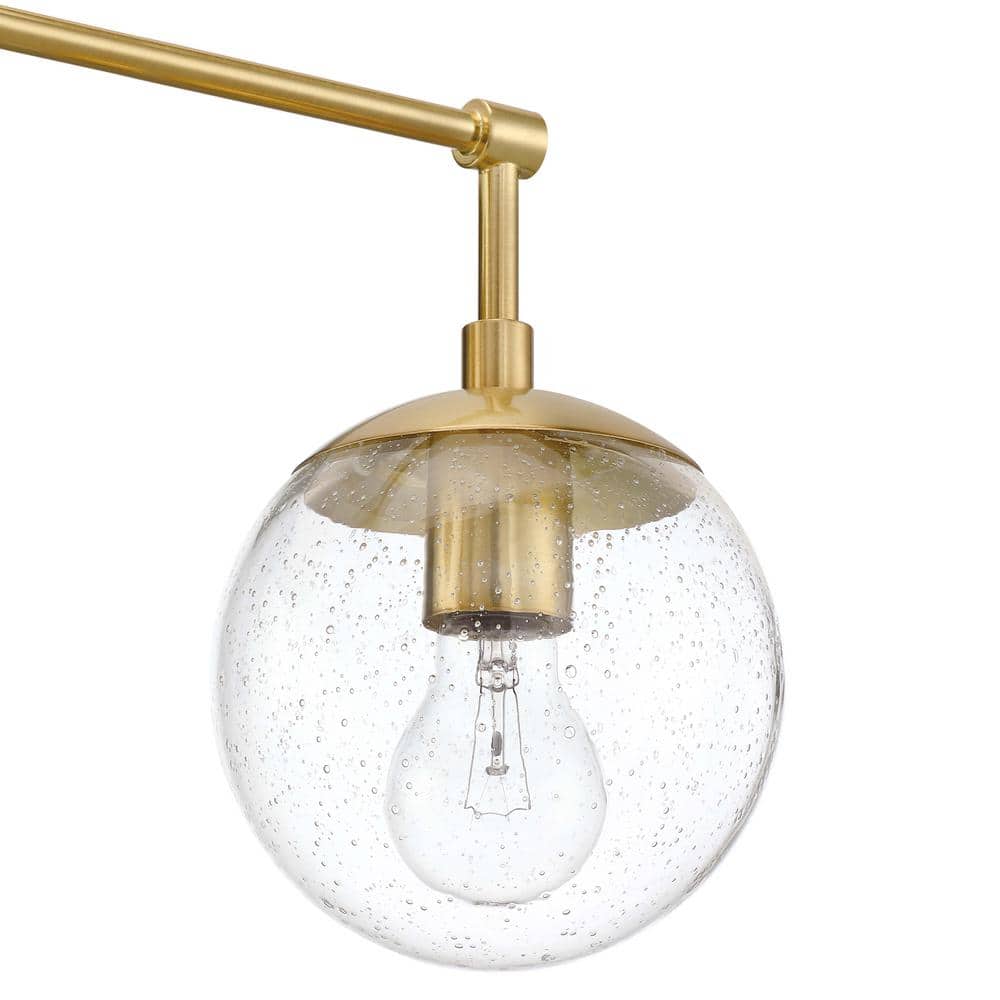 Gracelyn 24" Satin Gold 3-Light Vanity with Seedy Glass Globe Shades