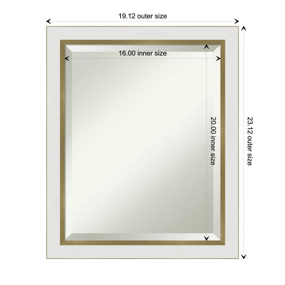 Eva White and Gold Rectangular Wall Mirror