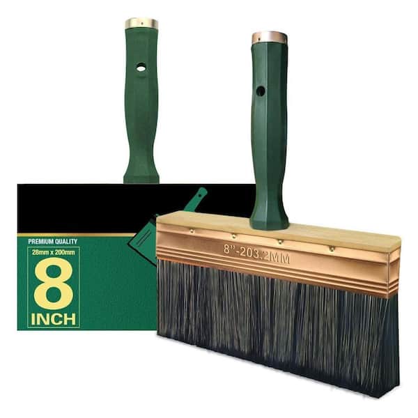 8 in. Masonry Brushes, Quick Deck Brush with Threaded Handle for Extension Use (1-Pack)