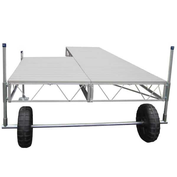 Patriot Docks 16 ft. Patio Roll-in Dock with Gray Aluminum Decking