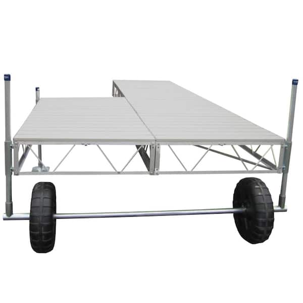 Patriot Docks 32 ft. Patio Roll-In Dock with Gray Aluminum Decking