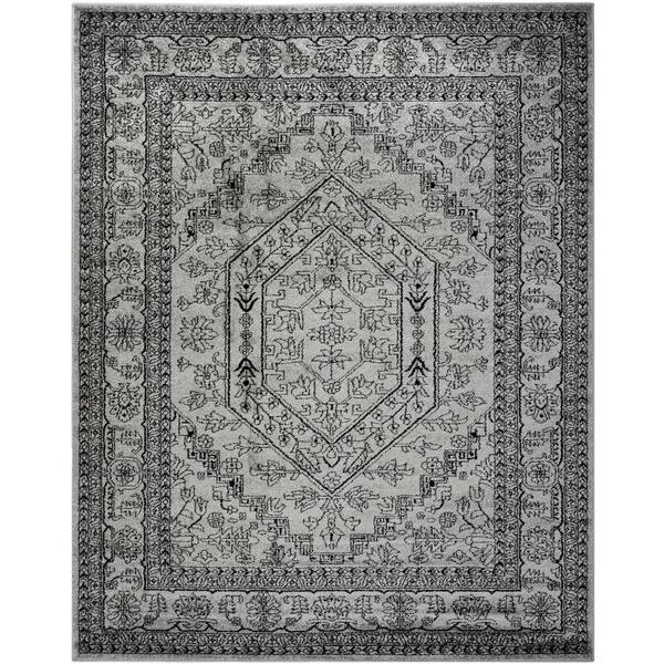 SAFAVIEH Adirondack Silver/Black 10 ft. x 14 ft. Border Medallion Area Rug
