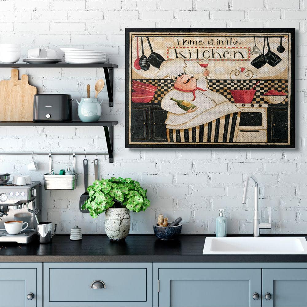 Home is in the Kitchen Chef Canvas Wall Art