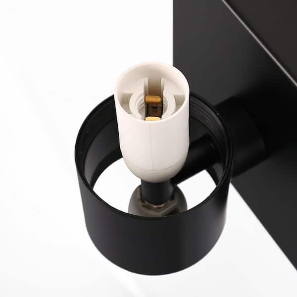 w0yu_ny2wです₊⁎⁺˳✧༚ YANSUN 18 in. 2-Light Matte Black and White Tube Wall Sconce