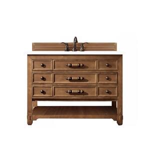 Malibu 48 in. Single Bath Vanity in Honey Alder with Quartz Vanity Top in Classic White with White Basin