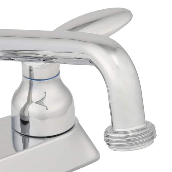 Coralais 4 in. 2-Handle Low-Arc Utility Sink Faucet in Polished Chrome with Threaded Spout Coralais 4 in. 2-Handle Low-Arc Utility Sink Faucet in Polished Chrome with Threaded Spout
