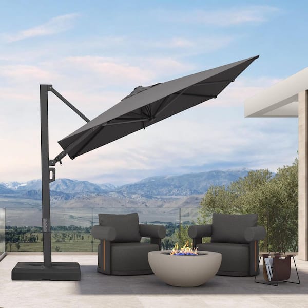 8 ft square aluminum cantilever offset patio umbrella Outsunny 8Ft Umbrella, Outdoor With 360 Rotation, Hanging Umbrella With 3 Position Tilt, Crank & patio umbrellas or retractable canopies that provide shade PURPLE LEAF 8 ft. Square
