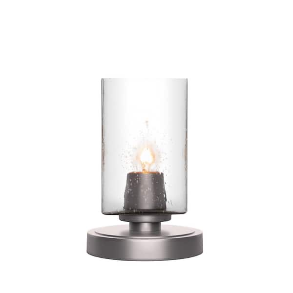 Unbranded Quincy 8.25 in. Graphite Accent Lamp with Glass Shade