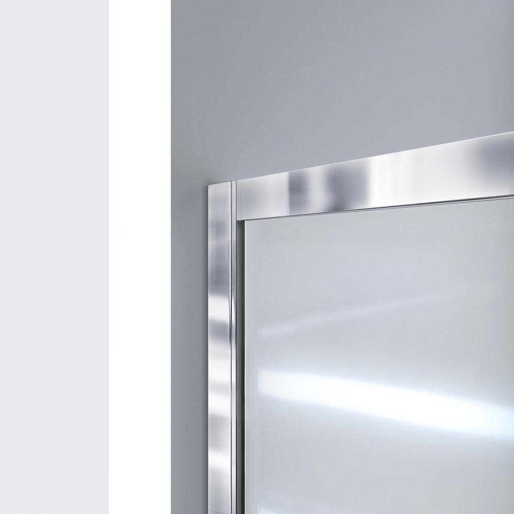 Chrome and Clear Glass Semi-Frameless Sliding Shower Kit, 60" x 30"