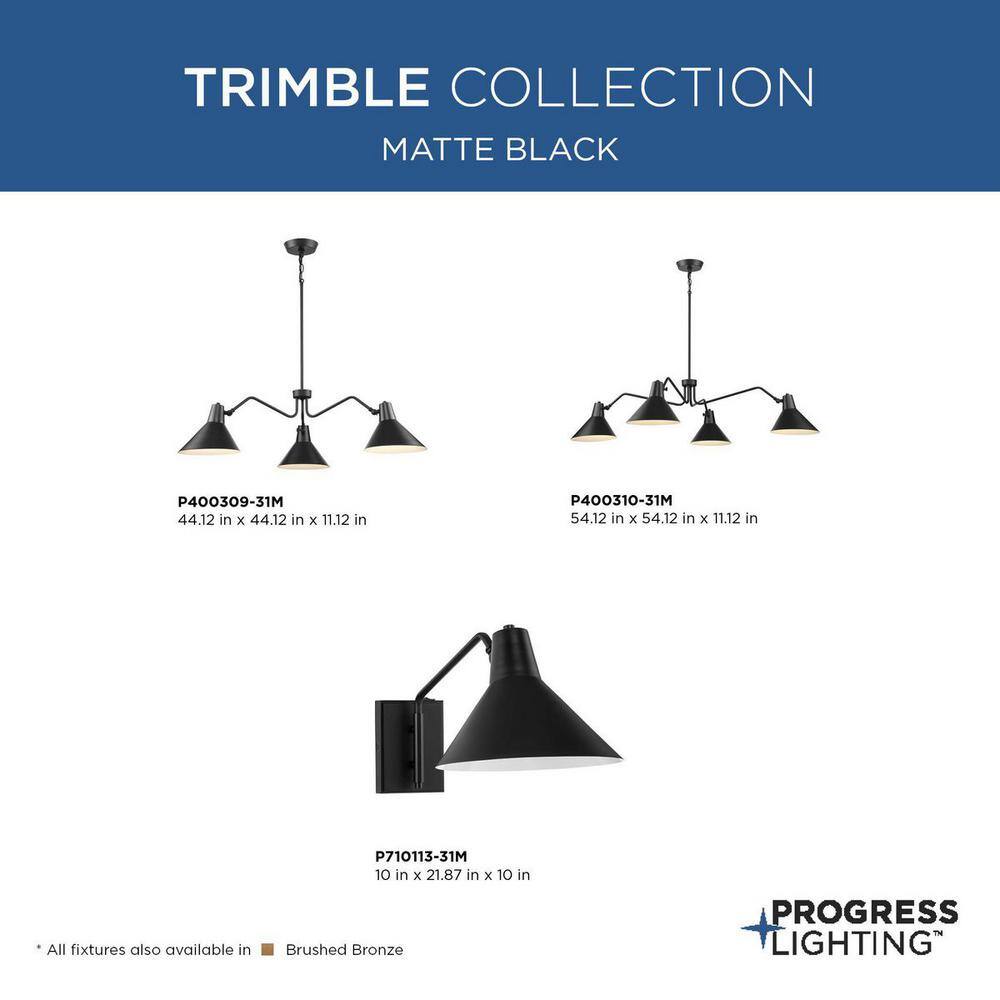 Trimble Matte Black Mid-Century Modern Chandelier