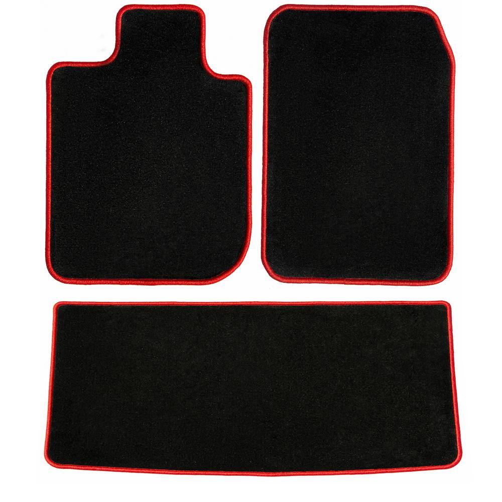 Toyota Tacoma Extended Cab Black with Red Edging Carpet Car Mats, Custom Fits for 2019 Driver, Passenger and Rear Mat price history on PriceWatchPro