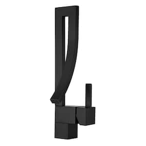 Single Handle Single Hole Bathroom Faucet with Deckplate Included in Matte Black