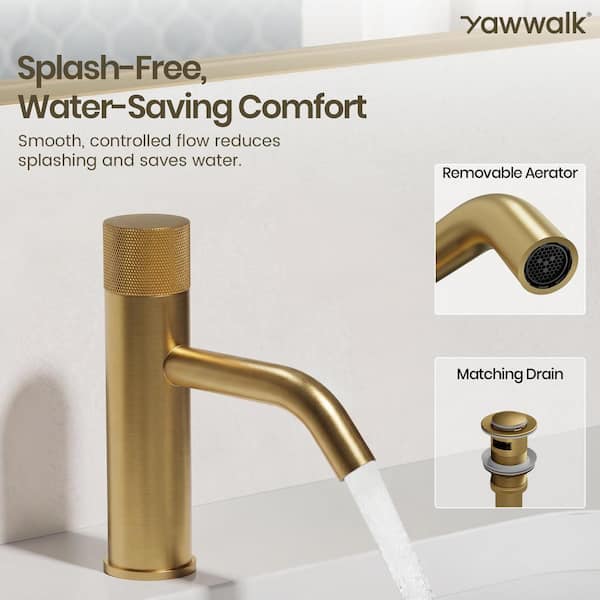 YAWWALK Single Handle Sink Faucet Modern Bathroom Single Hole