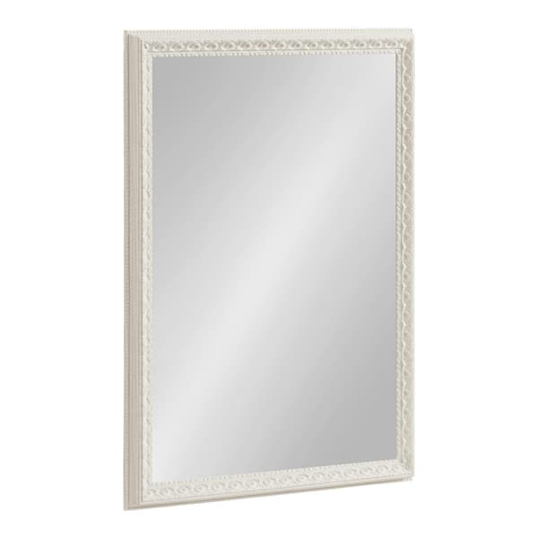 Kate and Laurel Johann 18.00 in. W x 24.00 in. H White Rectangle Traditional Framed Decorative Wall Mirror