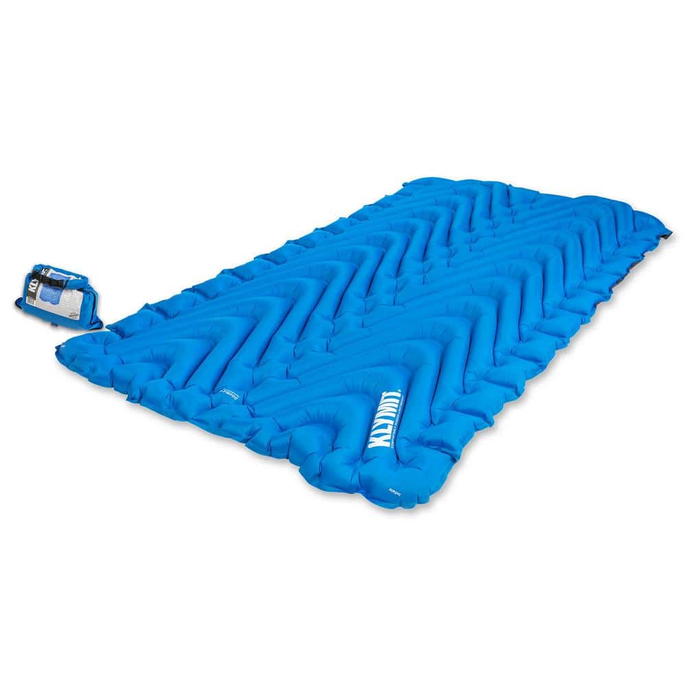 Klymit Double V Blue Insulated Camping Sleeping Pad, 74x47 in