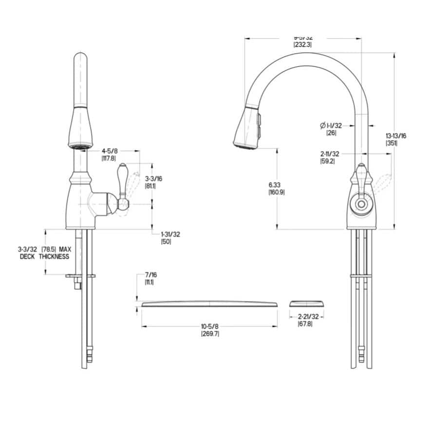 Rustic Bronze Single-Handle Pull-Down Kitchen Faucet with Spray