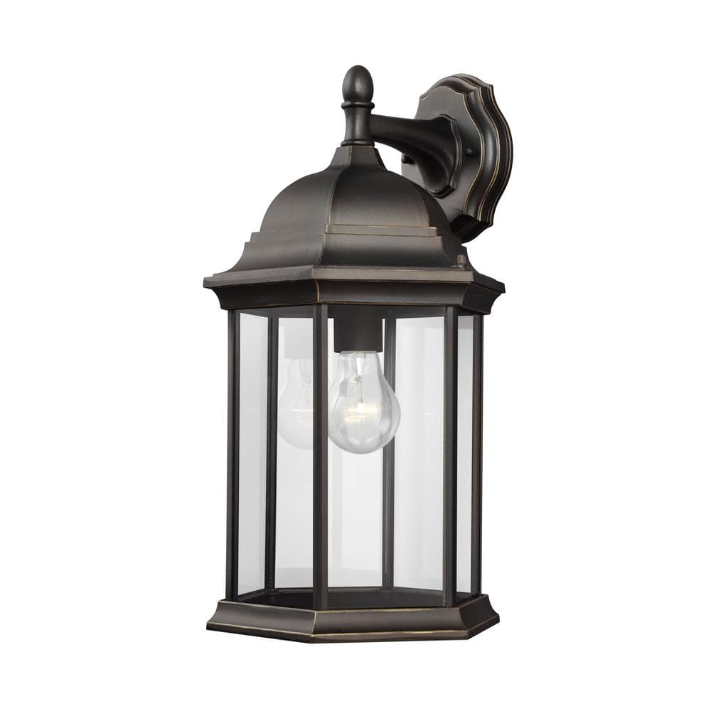Antique Bronze Clear Glass Outdoor Wall Lantern