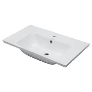 BH003 8.1 in. Drop in Sink Basin in White