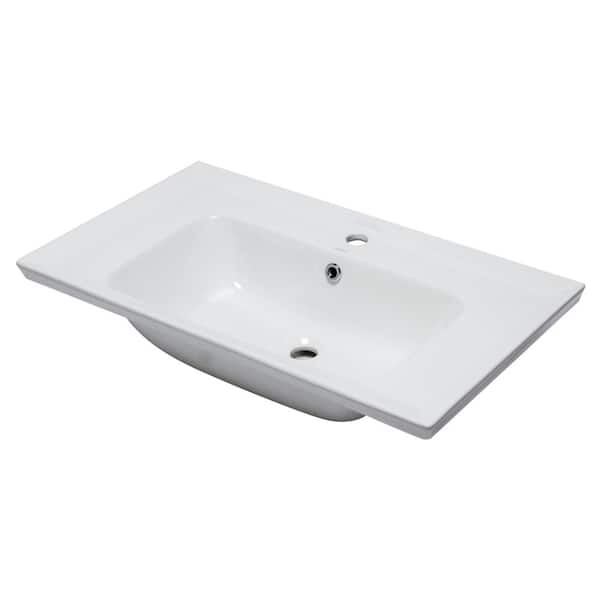 EAGO BH003 8.1 in. Drop in Sink Basin in White