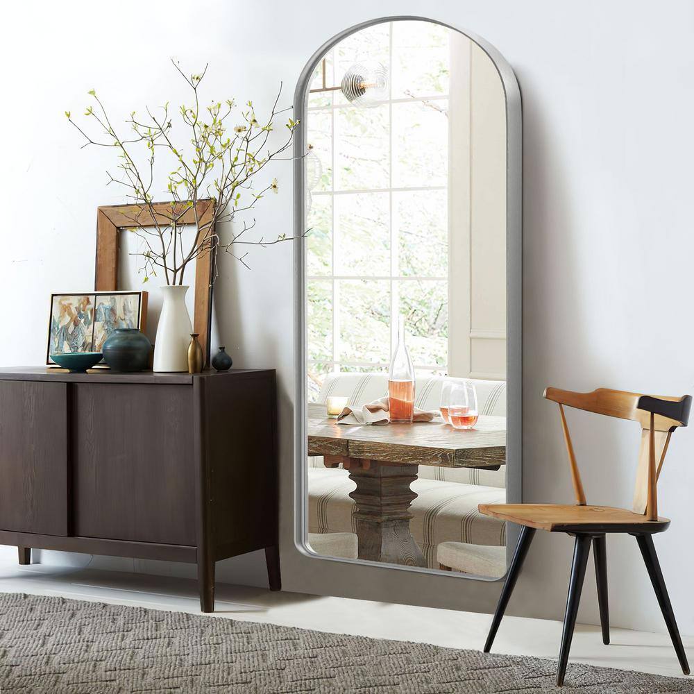 NEUTYPE 31 in. W x 71 in. H Alloy Aluminum Arched Framed Modern Silver